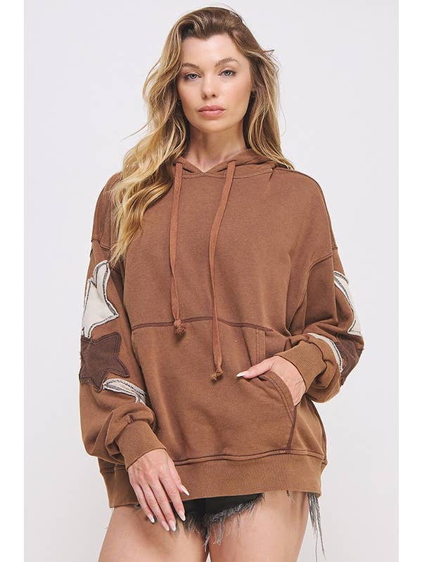 JADE BY JANE - Wholesale Hoodie - Women's - MINERAL WASHED LONG SLEEVE STAR PATCHED HOODIE3