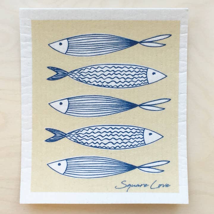 Square Love - Wholesale Dishcloth - Fish Swedish Dishcloth1