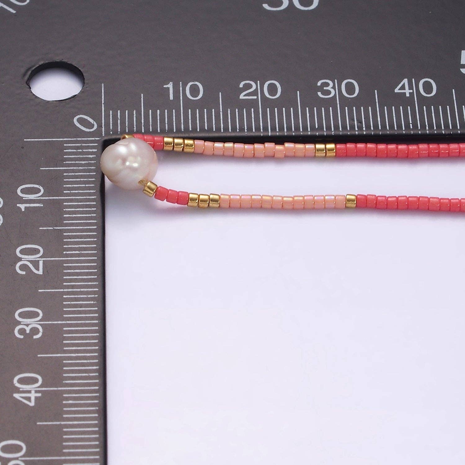 Aim Eternal - Wholesale Beaded Bracelet - Dainty Shell Pearl Cord Bracelet Barbiecore Pink Gold Cylinder Beaded Adjustable Bracelet WA-21773