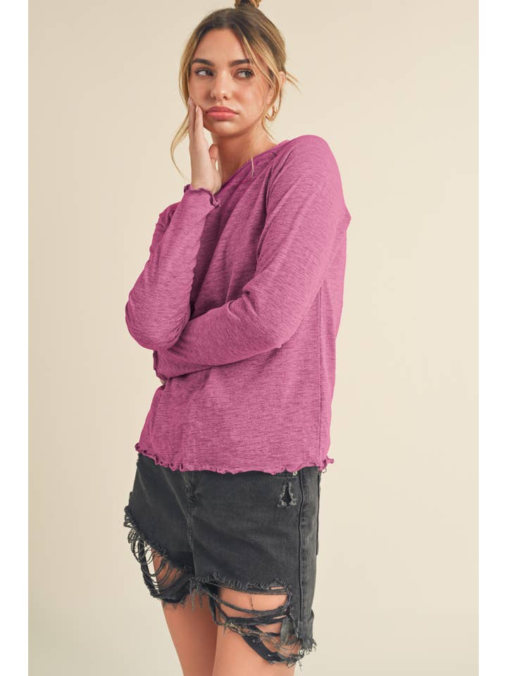 AEMI + CO - Wholesale T-Shirt - Women's - 8288DN Gwen Baby Long Sleeve Top49