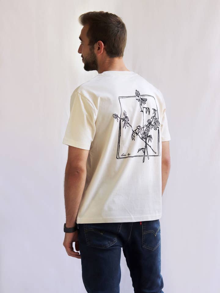Beiges T-Shirt - Blumen für den Großhandel von Beige Paris