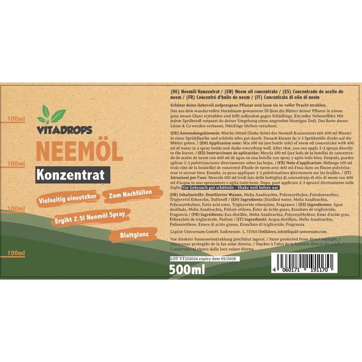 Close Up GmbH - Wholesale Essential Oil - Vitadrops Neem Oil Concentrate1