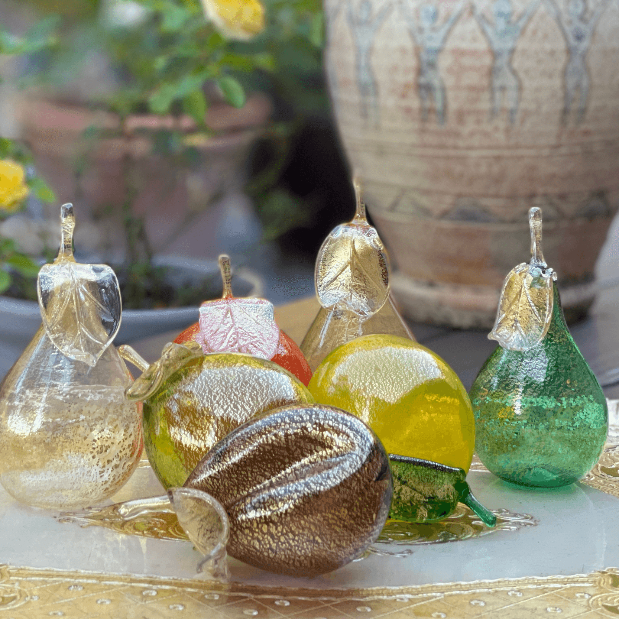 Via Graceffo - Vente Décorations de table - Poires en verre de Murano grandeur nature, fruits en verre soufflé, fabriqués en Italie9
