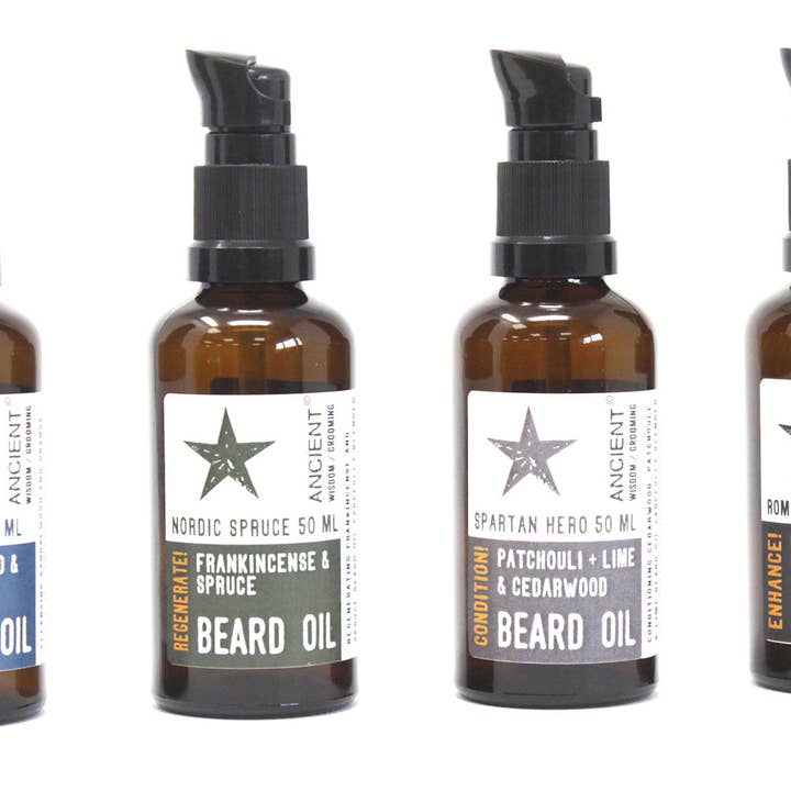 Ancient Wisdom - Wholesale Beard Styling Product - 50ml Beard Oil - Spartan Hero - Condition!