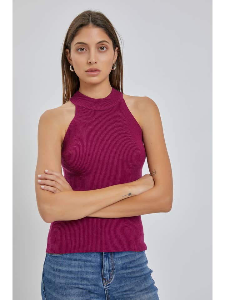 Be Cool - Wholesale Knit Sweater - Women's - THE GENEVIEVE HALTER NECK SWEATER