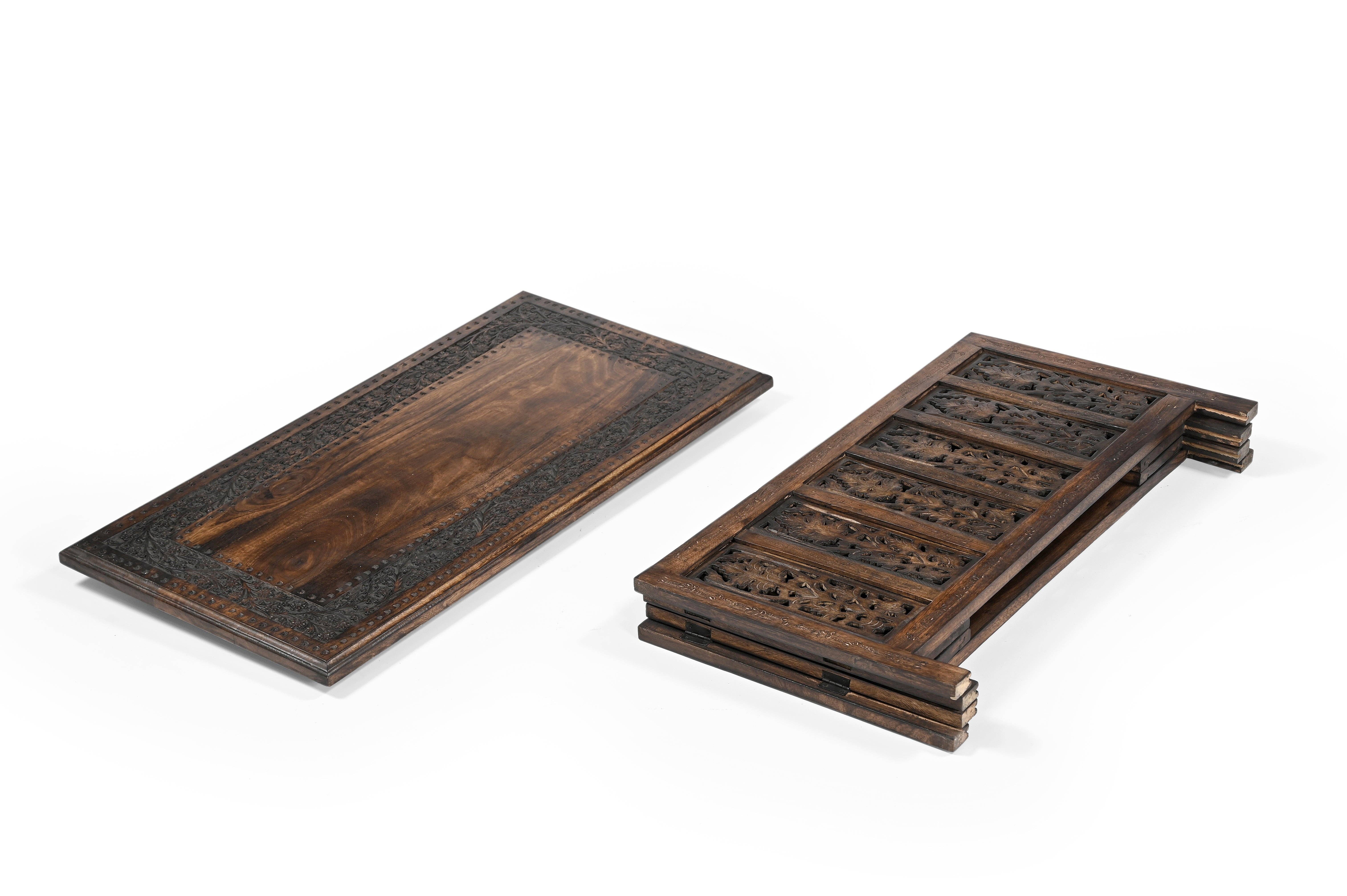 iAnanas - Wholesale Coffee Table - Vintage Solid Mango Wood Coffee Table - Handmade Wooden Coffee Table with Carved Details, Brown Finish, Decorative and Sturdy for Living Room - 92 x 45 x 45 cm8