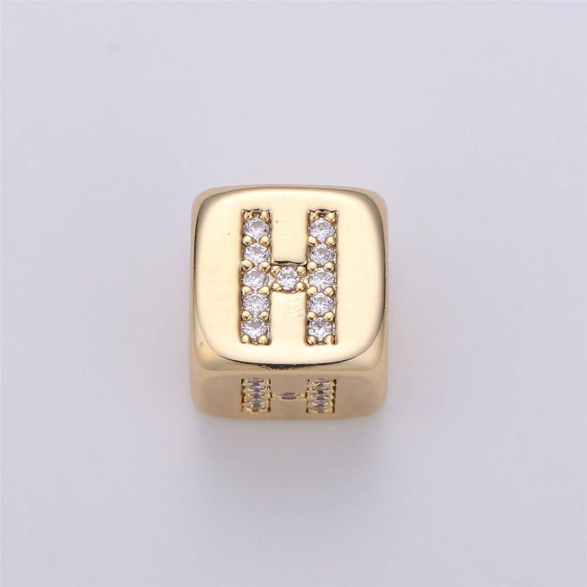 Aim Eternal - Wholesale Individual Charm/Pendant - 9x9mm Gold Initial Letter Beads, Alphabet Beads, Initial Beads, Alphabet Blocks Micro Pave Initial Block Charm for Bracelet Necklace Supply7