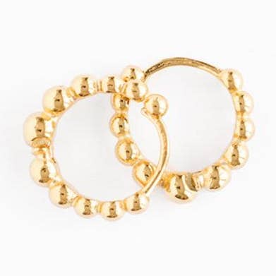 Beaded Huggie Hoop for wholesale by Pip Pop Post