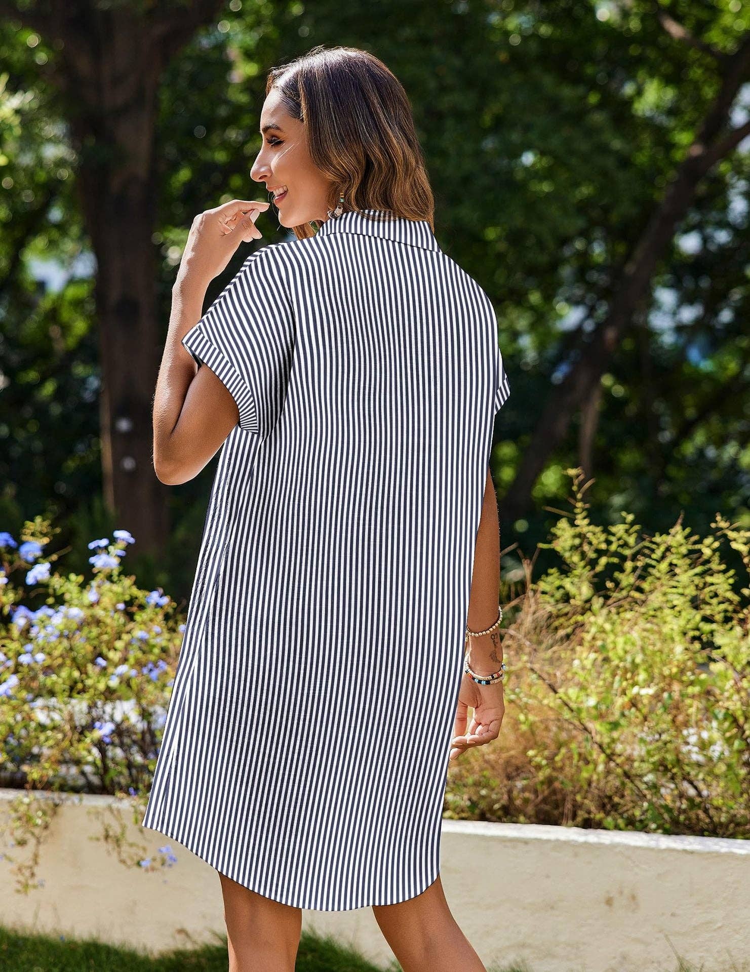 Lovesoft - Wholesale Dress - Women's - 2026 Summer Short Sleeve Button Down Shirt Dress8