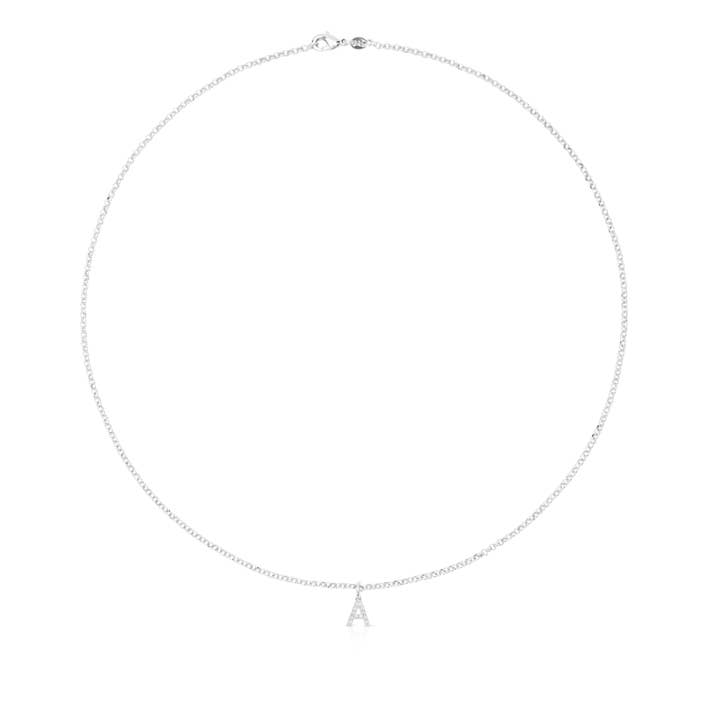 CRYSTAL INITIAL PENDANT SILVER PLATED for wholesale by Destellos Mediterranean Jewels