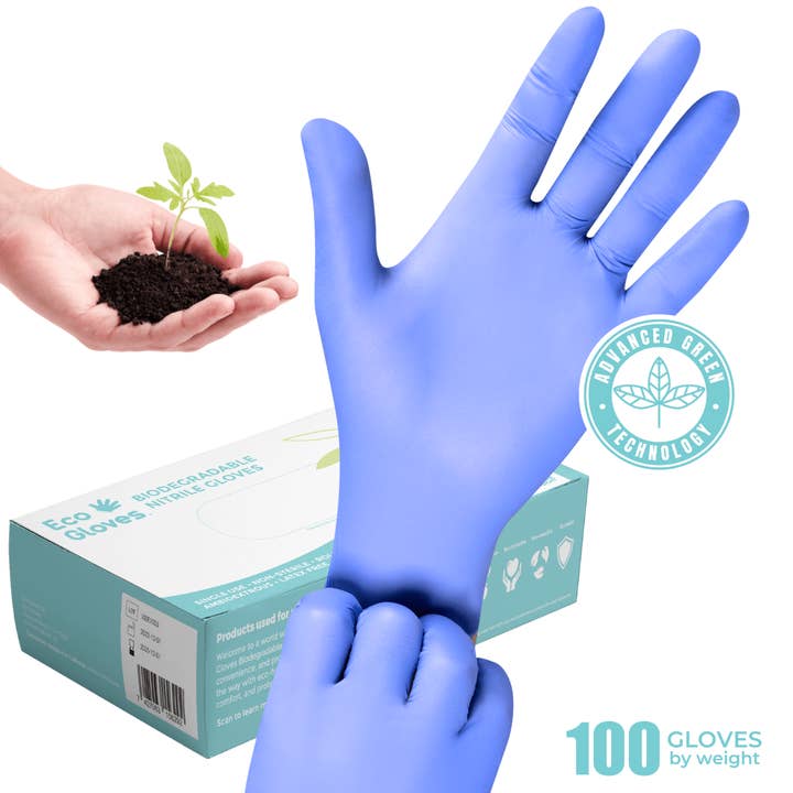 Biodegradable Nitrile Gloves 4 Mil - Blue Violet (100 gloves/box) | Eco Gloves for wholesale by Eco Gloves