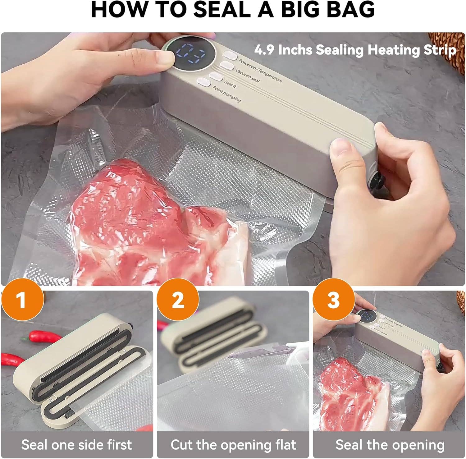 VIGOR - Wholesale Kitchen Appliance - 3 in 1 Portable Vacuum Food Sealers Foodsaver2