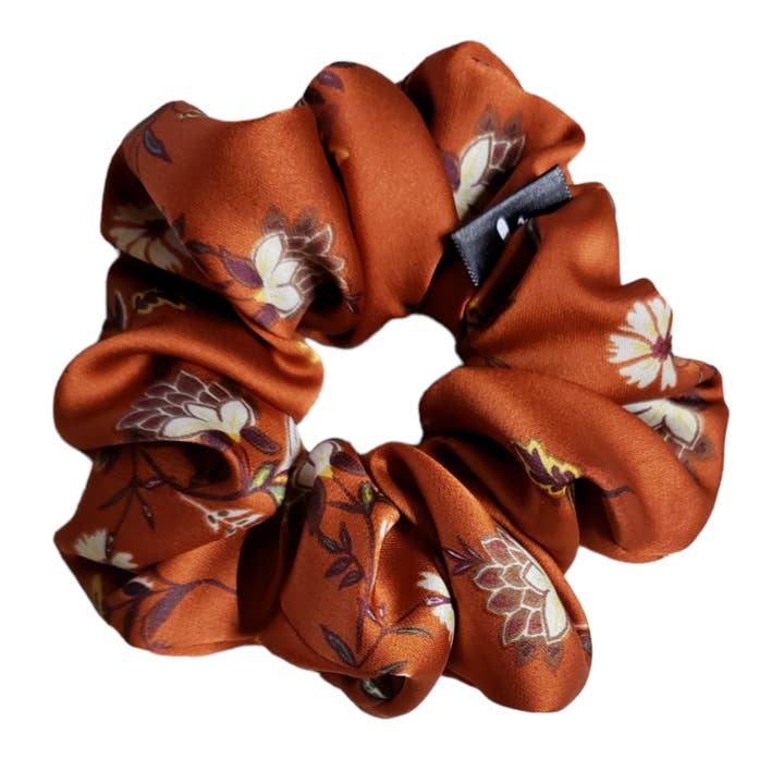 Cravatta per capelli elasticizzata Jumbo in raso con motivo floreale BREEZE per la vendita all'ingrosso da parte di Tazzlyfe