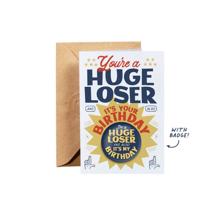 Huge Loser Greeting Card for wholesale by Gold St. Press