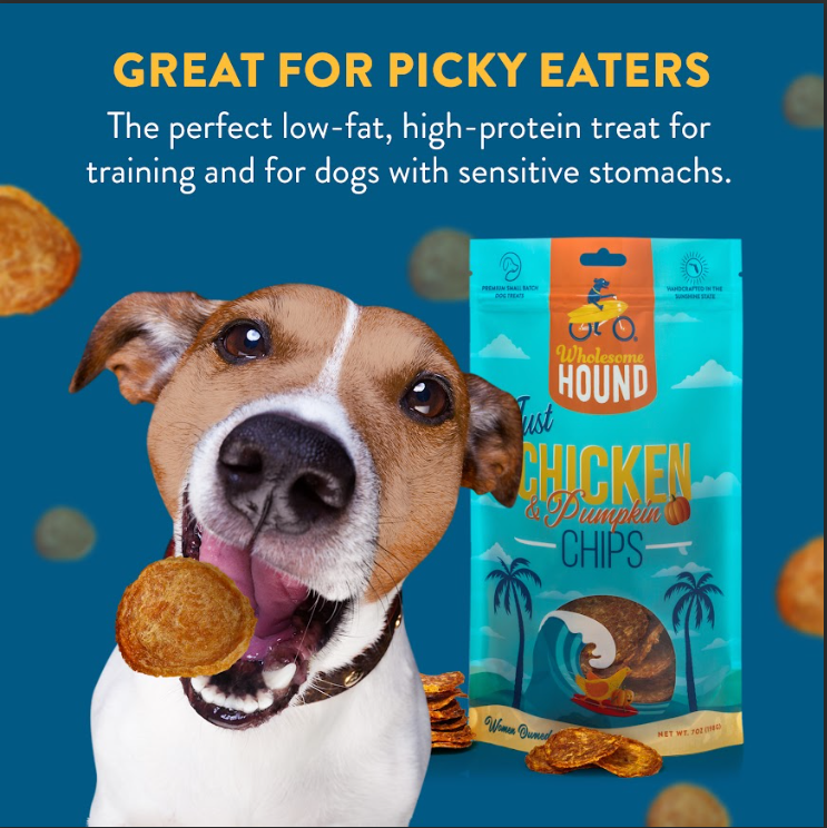 Wholesome Hound - Wholesale Pet Treats - Dog - Just Chicken & Pumpkin Chips 7oz3