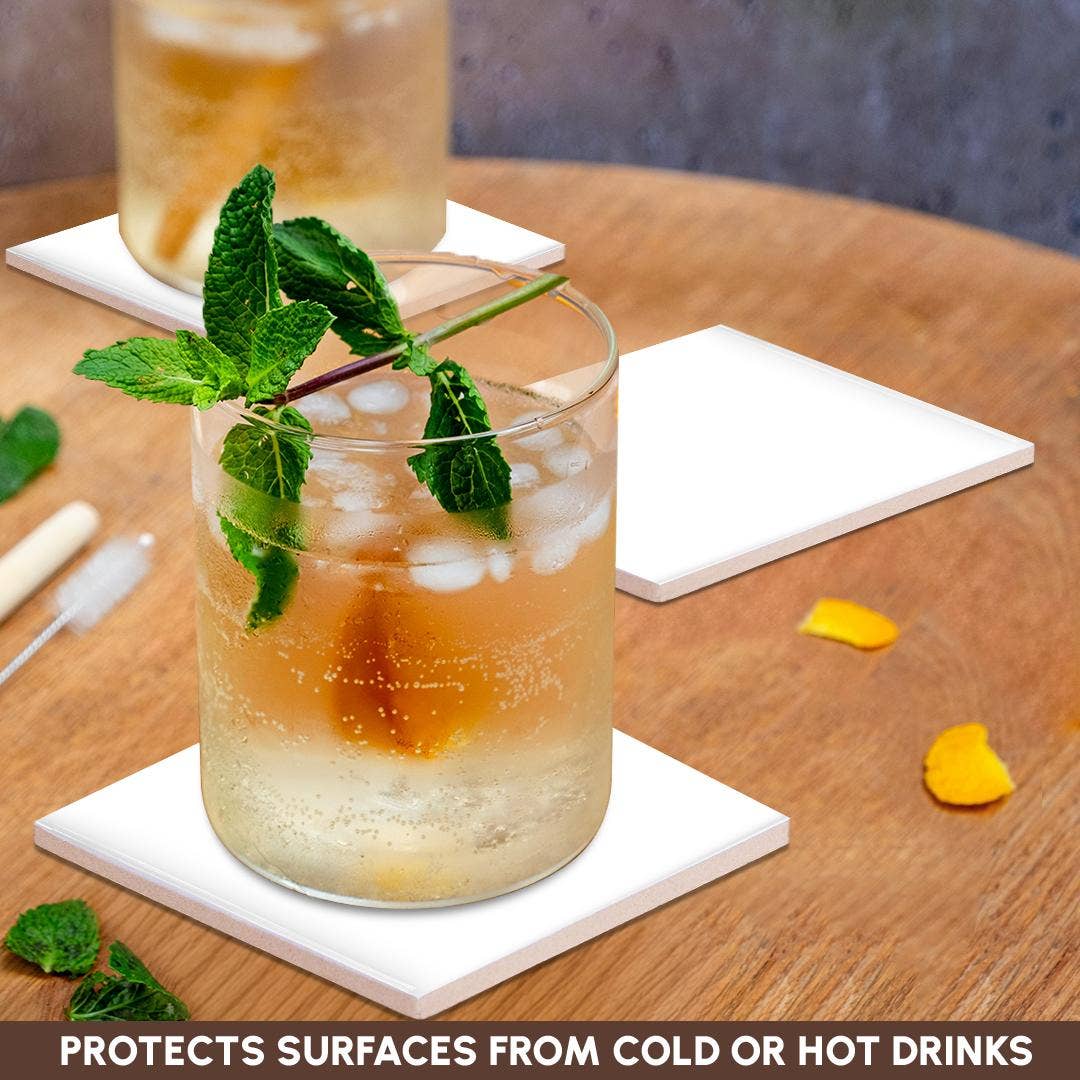 3dRose – wholesale Coasters – 3dRose, Pure white - bright colorless plain simple one single solid white color, Coaster2