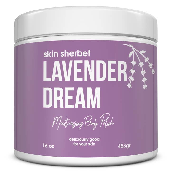 Skin Sherbet Lavender Dreams Body Polish Salt Scrub - 23oz for wholesale by The Midwest Sea Salt Company