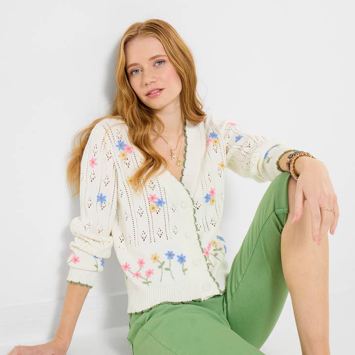 Spring Florals Embroidered Cardigan for wholesale by Joe Browns
