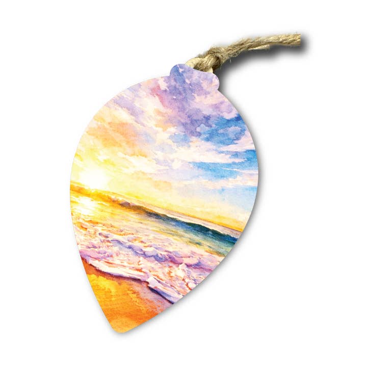 Wooden Beach Sunset Puzzle Ornament – Coastal Gift for wholesale by The Product Barn