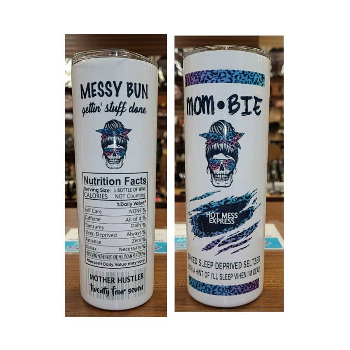 MOM.BIE 20oz Sublimation Skinny Tumbler for wholesale by Unique Custom Tumblers by Ashley