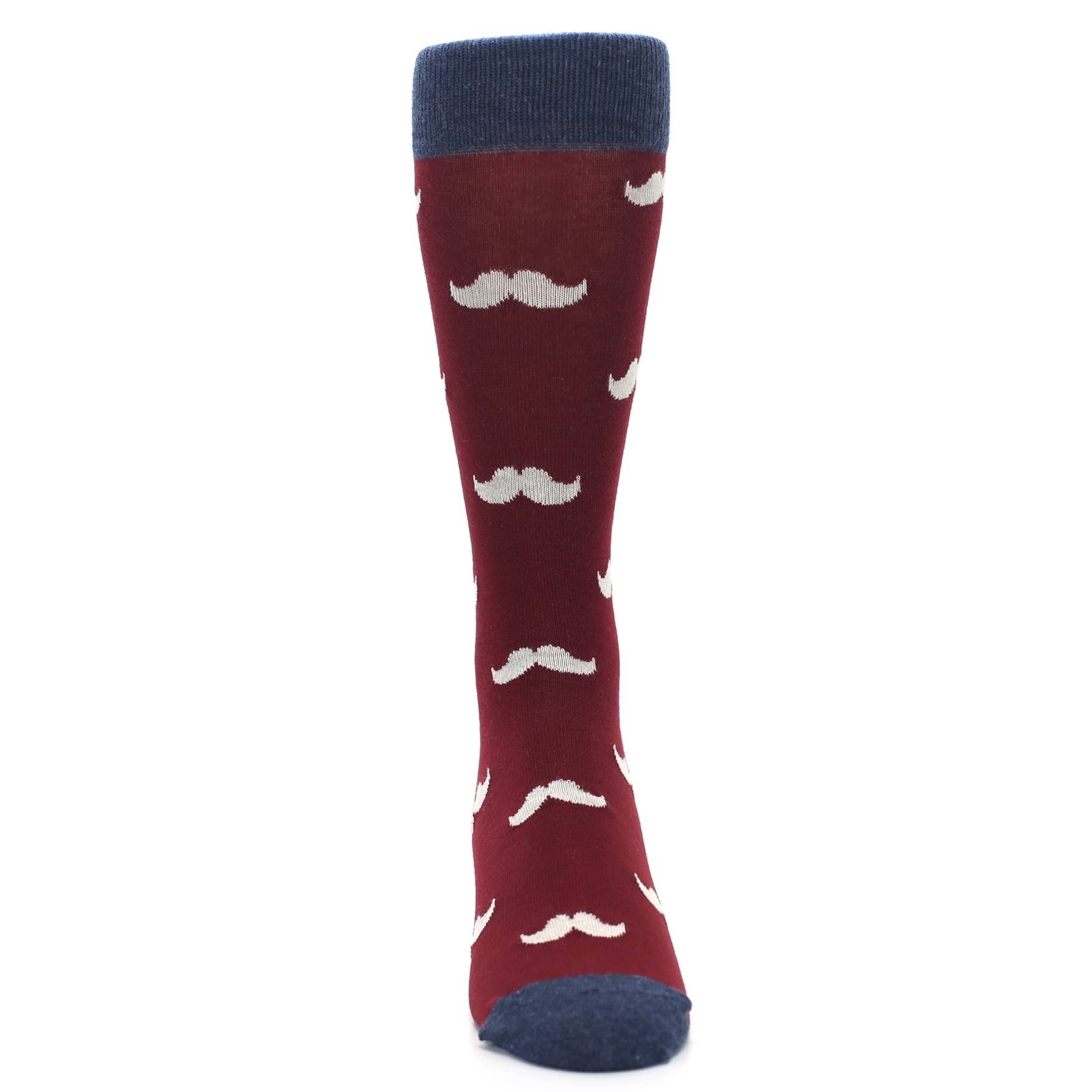 Statement Sockwear - Wholesale Socks - Men's - Burgundy Mustache Socks - Men’s Novelty Dress Socks1