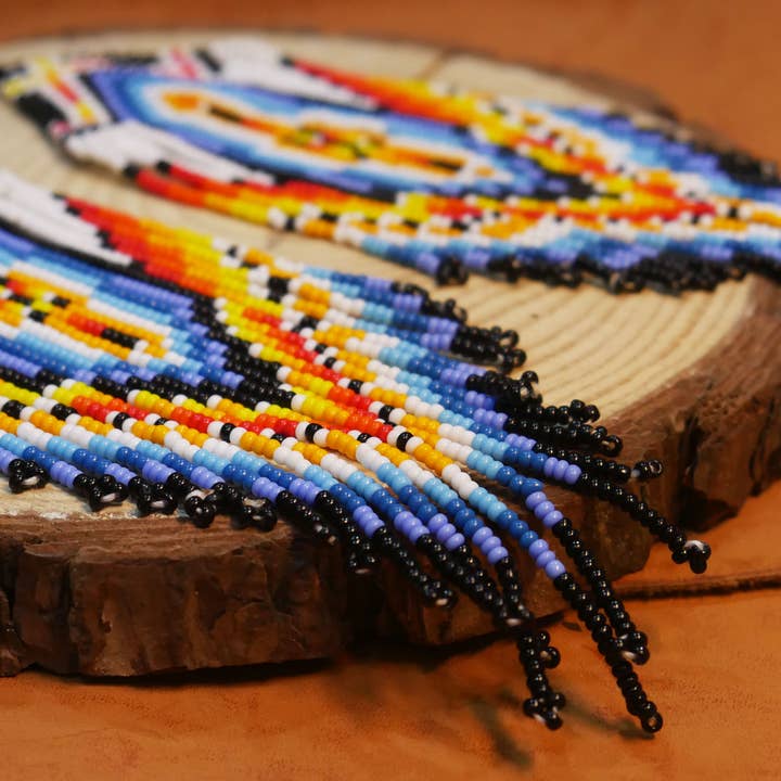 KANGURAH - Wholesale Tassel Earrings - Turquoise Handmade Native American Tribal Beaded Earring1