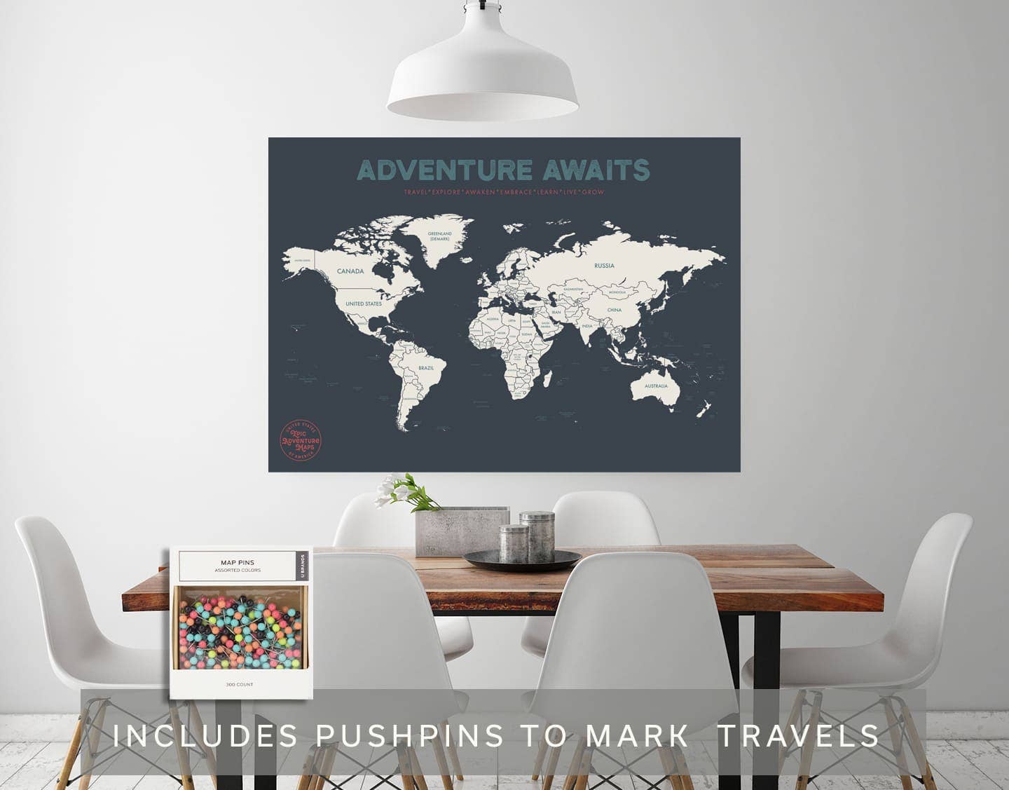 Epic Adventure Maps - Wholesale Map - World Travel Pushpin Map2
