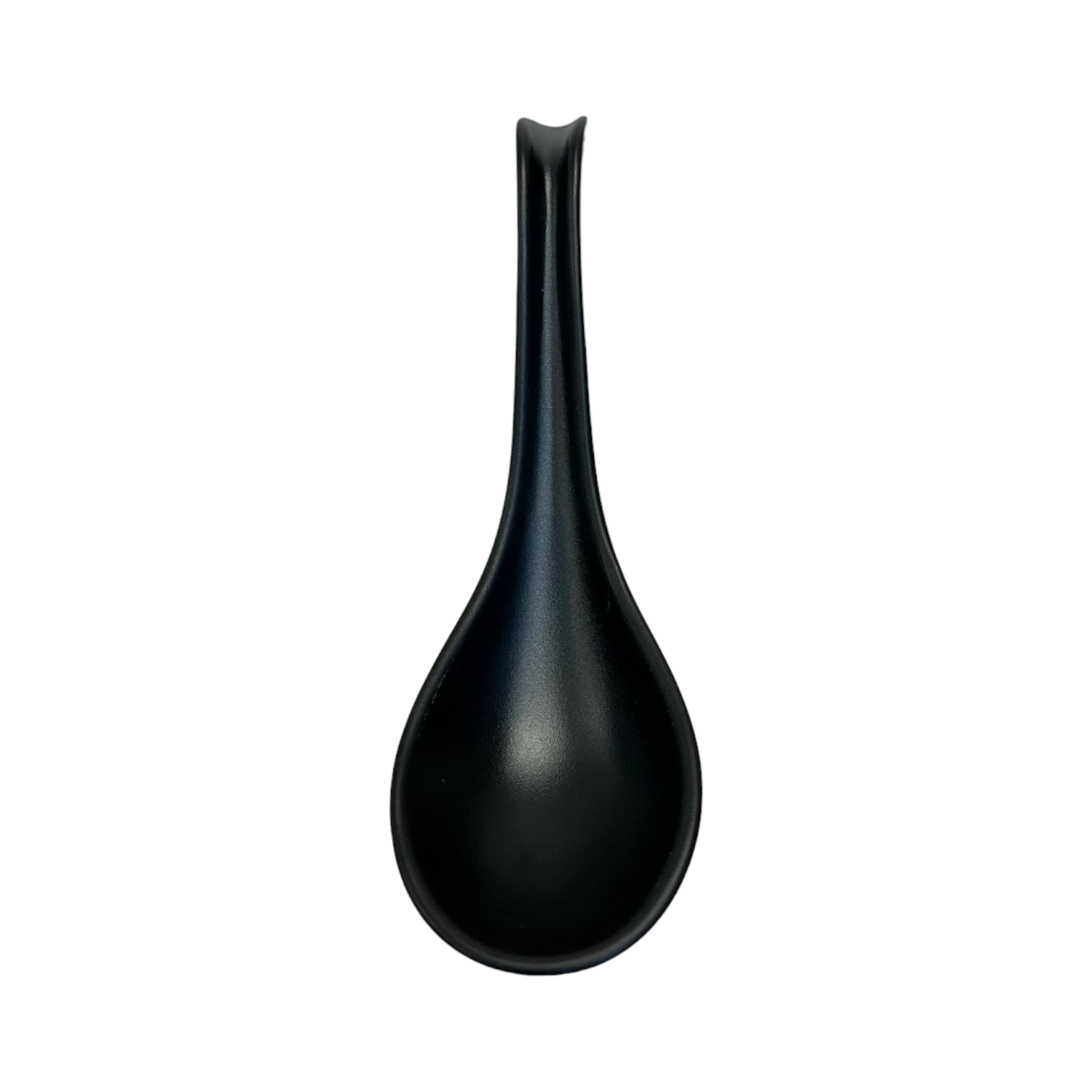 Urban Tokyo - Wholesale Kitchen Spoon - Matte Black Melamine 6 Inch Length Curved Soup Spoon (12/576)6