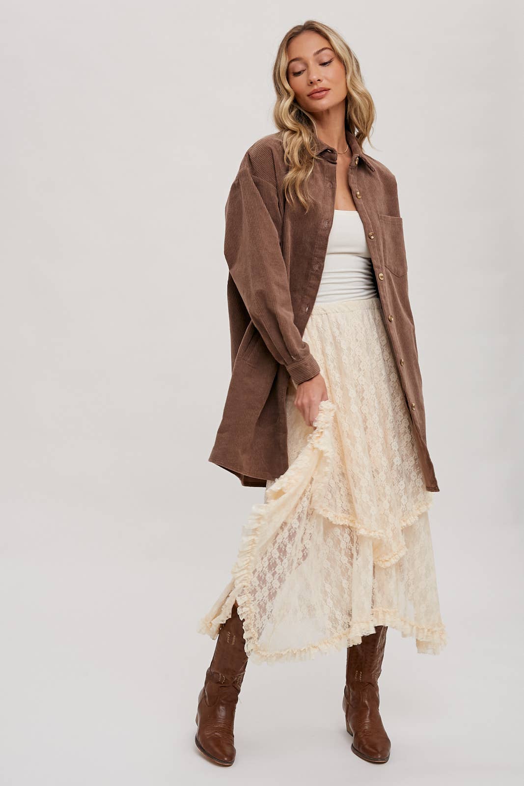 Bluivy – Großhandel Rock – Damen – MIDIROCK MIT SPITZENBÄNDERN28