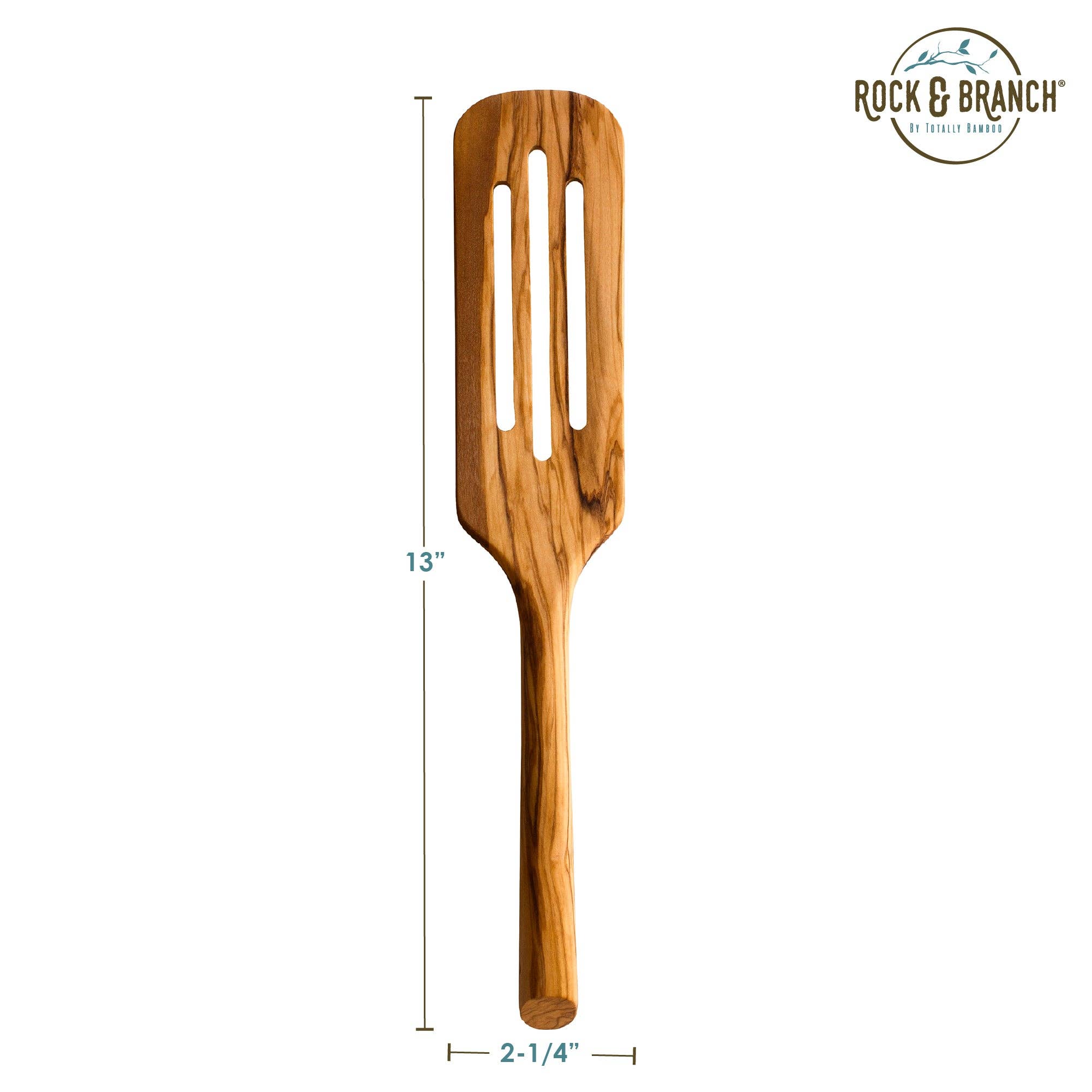 Totally Bamboo - Wholesale Spatula/Turner - Rock & Branch® Olive Wood Slotted Spurtle, Safe for Nonstick5