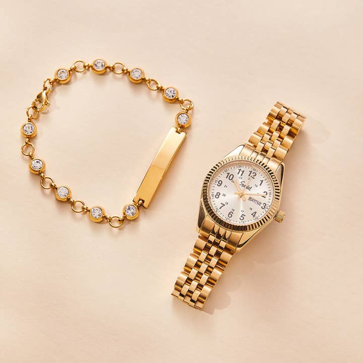 Speidel - Vente Bracelets maillon et chaîne - Bracelet d'identification en acier inoxydable avec pierres1