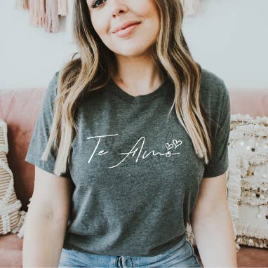 Te Amo Spanish Love Graphic Tee for wholesale by Swank Clothing Co