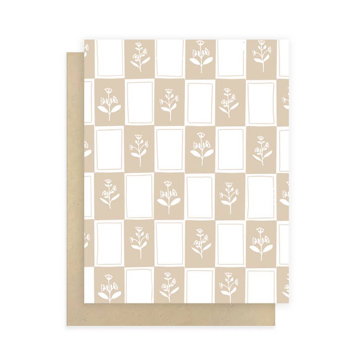 Blokprint Landelijke Bloemen Ruitkaart - Cottagecore Klaprozen voor wholesale door Instead of Ashes