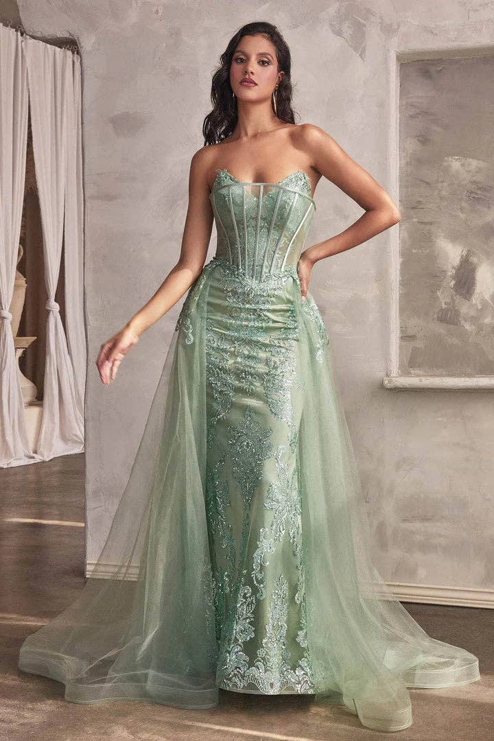 LA Merchandise - Wholesale Gown - Women's - LARJ858 Corset Bodice Strapless Pageant Formal Gown4