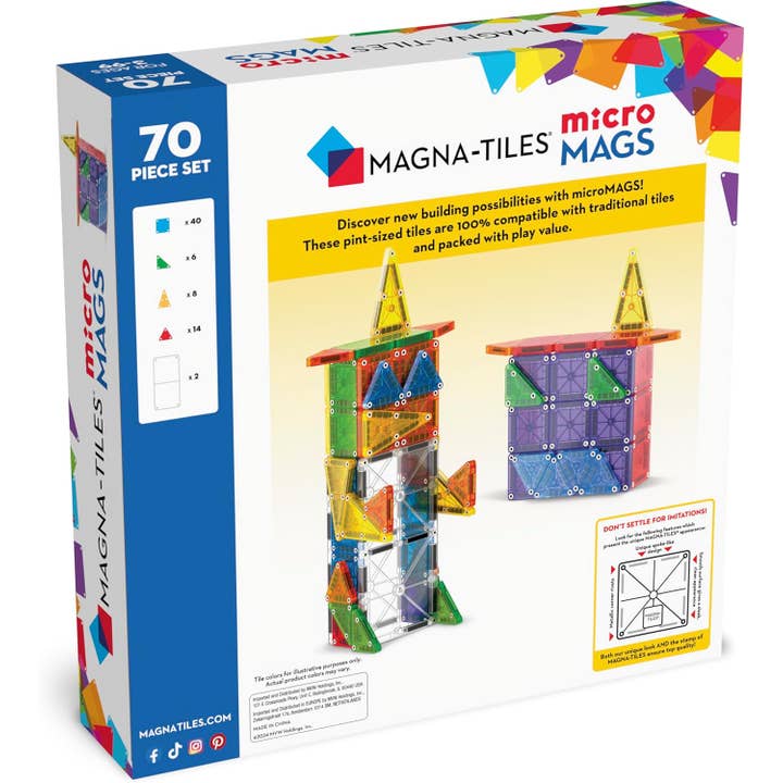 Magna-Tiles - Wholesale Building Set - Kids - Magna-Tiles MicroMAGS 70-Piece Deluxe Set3