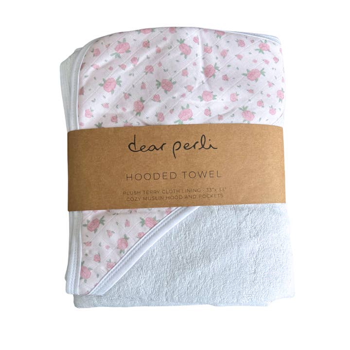 Hooded Towel in Rosie Posie for wholesale by Dear Perli
