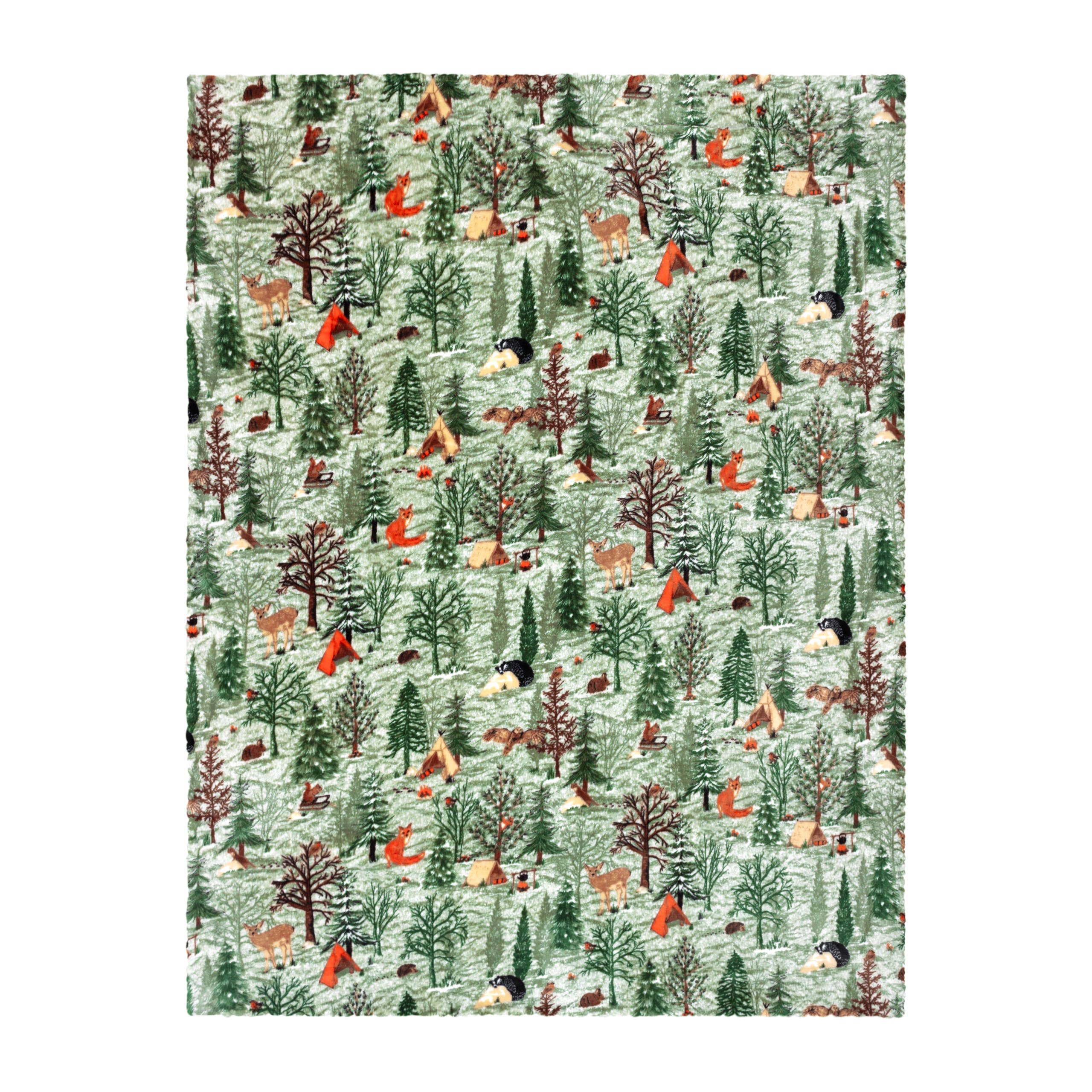 Lodge Wood Sherpa Fleece Throw Oak Green for wholesale on Faire2