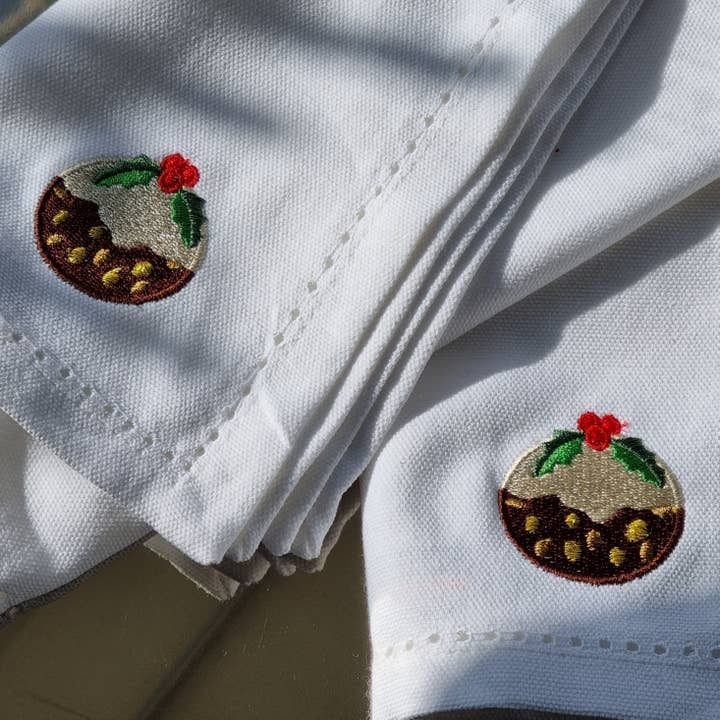 The Christmas Pudding Napkin, Set of 4 for wholesale by Kate Gwilliam