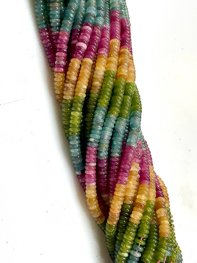 TRIVENI USA INC – wholesale Pärlor – 6 mm flerfärgade kvarts ädelstens heishi däckpärlor strängar1