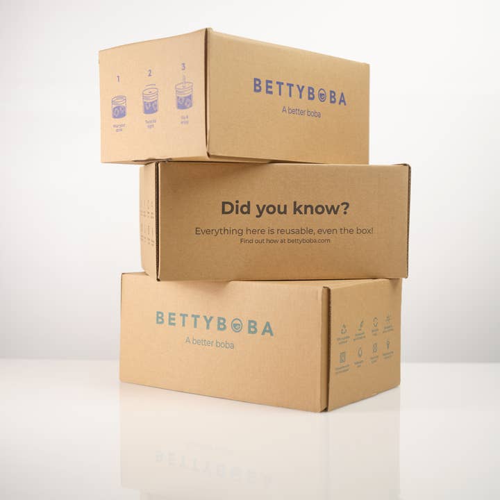 Betty Boba - Wholesale Drinking Glass/Cup - boba, smoothie, iced coffee, glass beverage tumbler set4