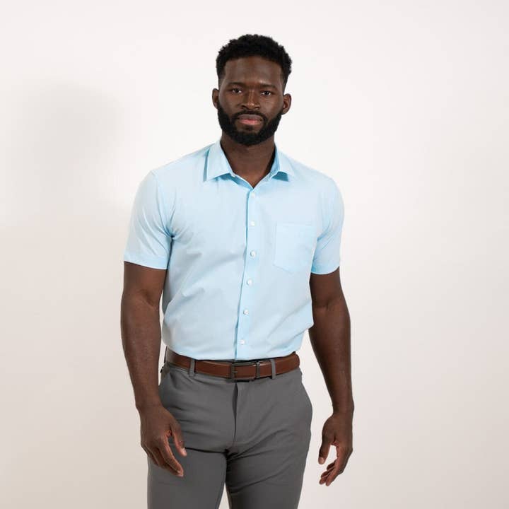 Tough Apparel - Wholesale Button Down Shirt - Men's - Hustle Shirt - Short Sleeve - Blue12