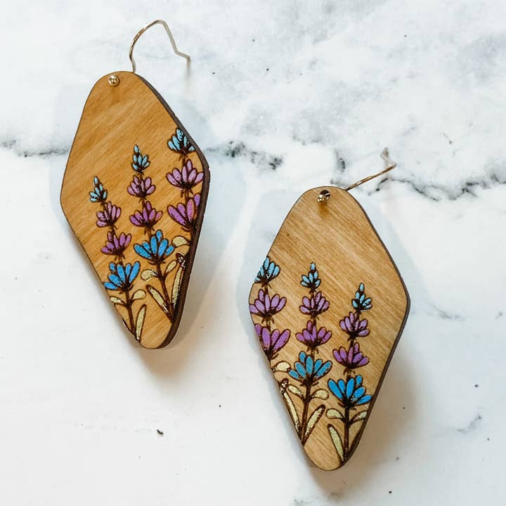 Hummingbird Sage Bud Earrings for wholesale by Natalie Fox Studio