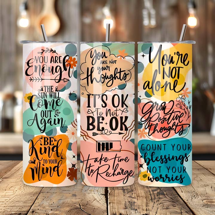 Gobelet « It's OK To Not Be OK Skinny » • Acier inoxydable de 20 oz • Verres pour la vente par CoRo & Company