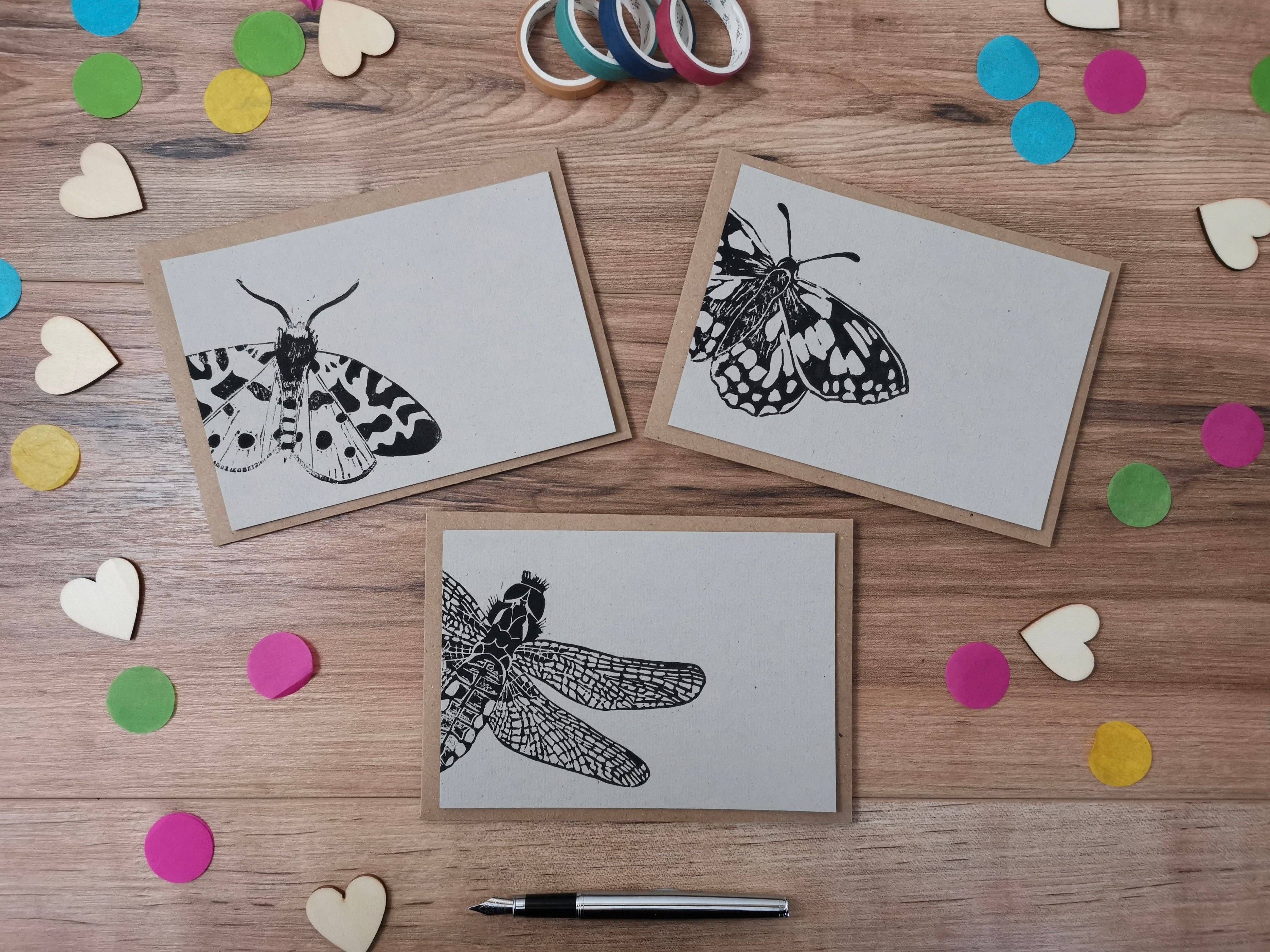 Jackdaw and Bear - Wholesale Stationery/Notecard Set - Insect notecards, a6 notelets3