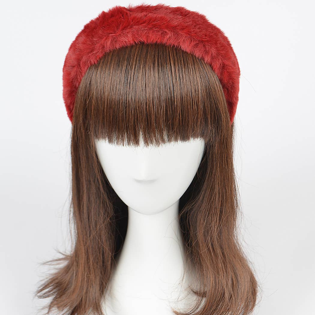 3AM BY H&D ACCESSORIES – wholesale Fashion headband – women's – Solid Faux Fur Headband4