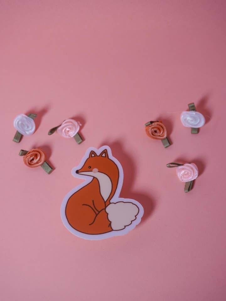 Ræv Vinyl Klistermærke | Sødt Skovdyr Klistermærke | Æstetisk Laptop Klistermærke | Vandtæt Klistermærke til Vandflasker, Dagbøger & Mere for engroshandel hos Fern Hollow Co.