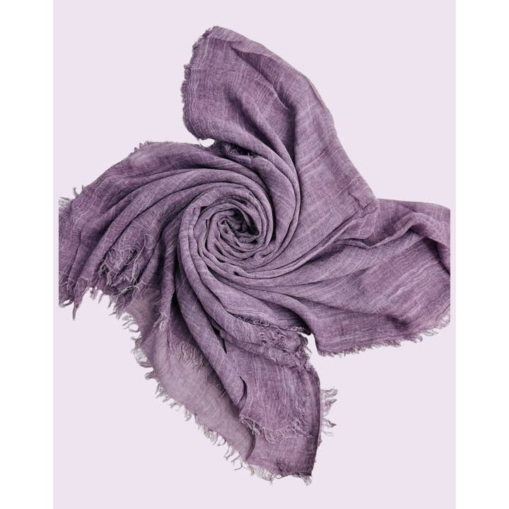 JC Sunny Fashion - Vente Écharpe – femme - Écharpe surdimensionnée en couleur unie délavée à la pierre avec bords bruts JC0210376