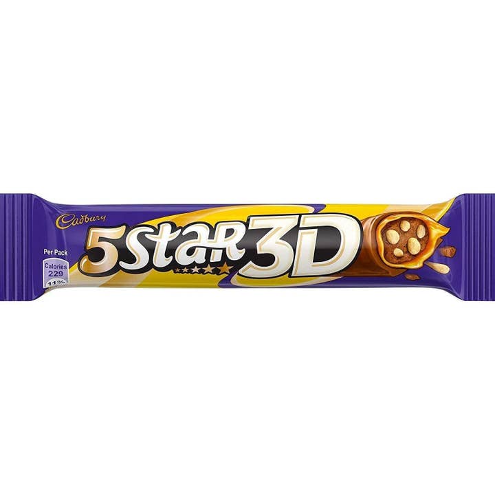 Barre de chocolat Cadbury 5 Star 3D 24pck x 42g pour la vente par Global Bite Co