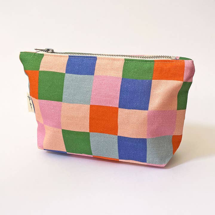 Handmade Make-up, Travel, Fabric Cotton Zip Purse - Picnic for wholesale by Fabric Drawer