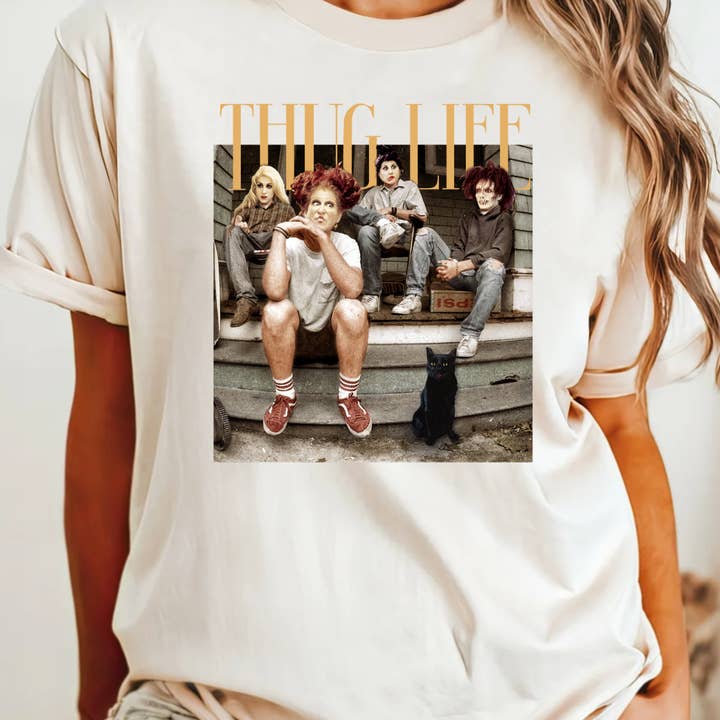 Kiki's Boutique – Großhandel T-Shirt mit Siebdruck – Damen – Thug Life - Sanderson Sisters Herbst T-Shirt1